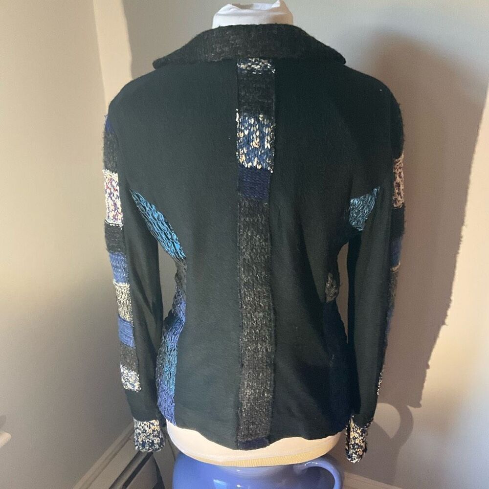 Kaktus Mix Media Patchwork Blazer, Large. Blue. Cottagecore #countrycore funky! - Picture 8 of 16